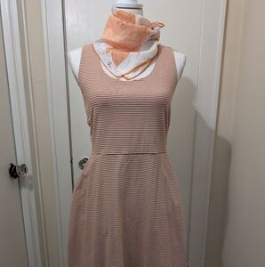 Striped Tan Sleeveless Dress From Pact Clothing
